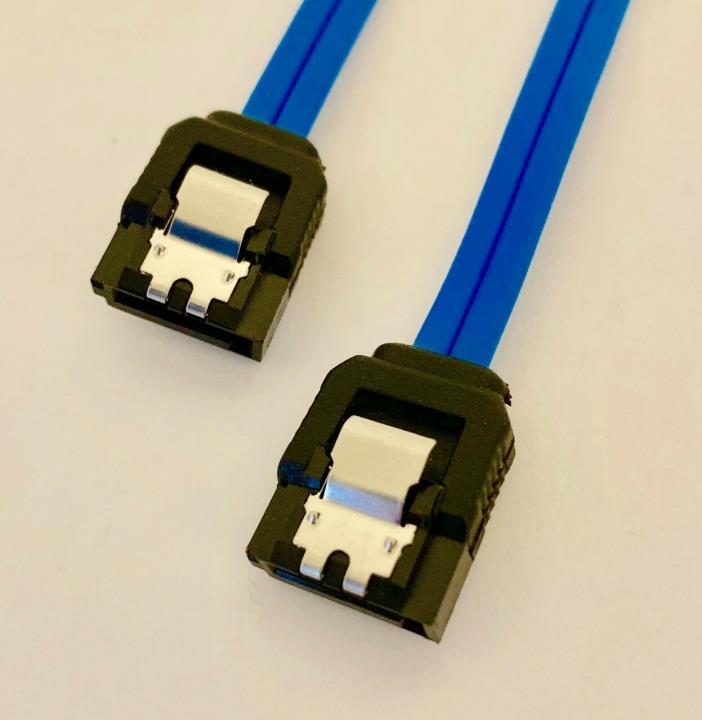 10x Amphenol 12inch Latching SATA Cable (Blue)