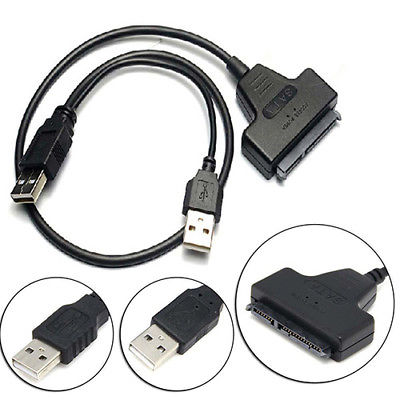 USB 2.0 to 2.5/3.5'' HDD SSD Hard Drive Disk Converter Cable Power Adapter USA