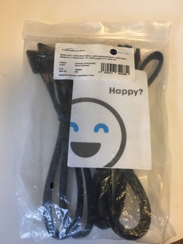 4-pin Molex To 2x 15-pin Sata Power Cable 30 Cm + 7-pin Sata 3 Data Cable