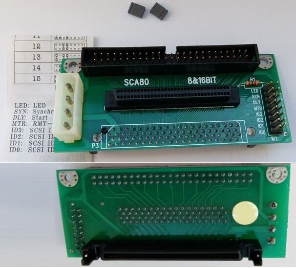 SCA80 Drive~HPDB68/HD68wire Female+SCSI50pin Male LVD/Ultra/U320cable Adapter$SH