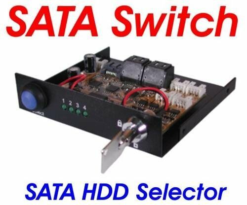 4 Port SATA II / III Switch 3.5inch Bay Mount Design With KeyLock and LED