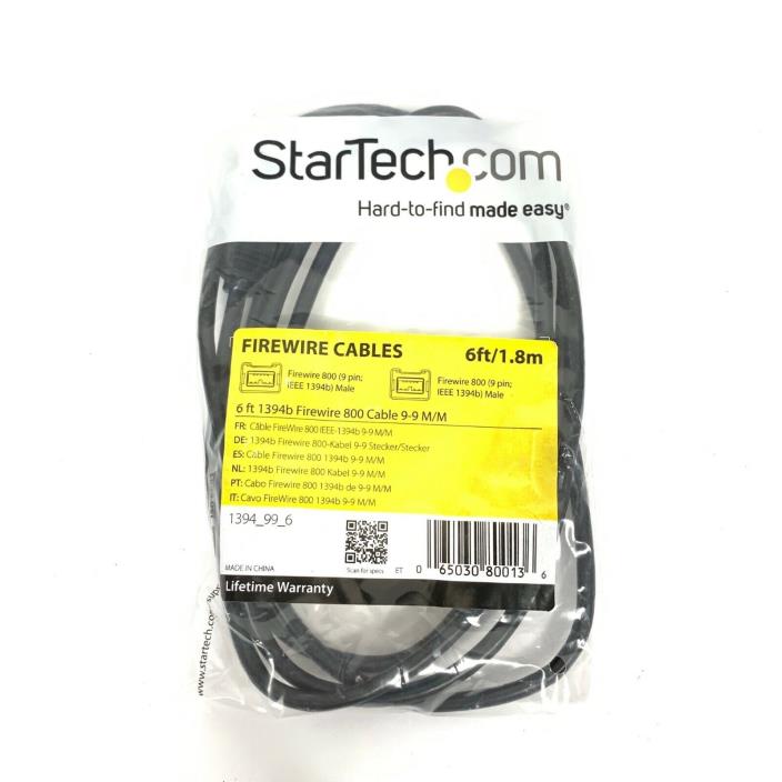 NEW STARTECH.COM 1394_99_6 6 FT 1394B 9 PIN TO 9 PIN FIREWIRE 800 CABLE M/M