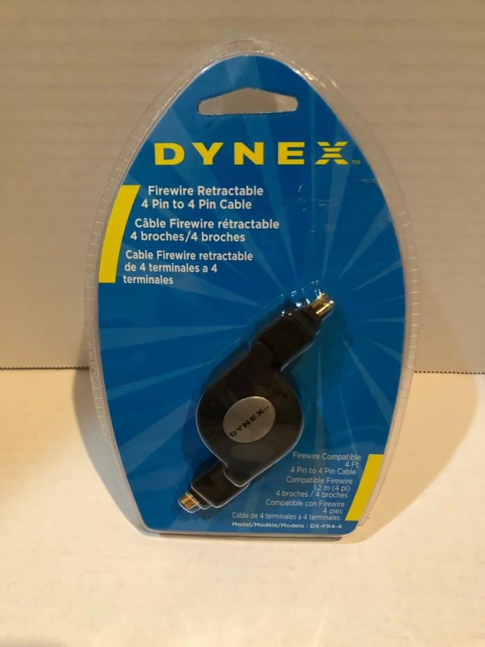 New Dynex™ DX-FR4-4 4ft. Retractable IEEE 1394 (FireWire) 4-Pin to 4-Pin Cable
