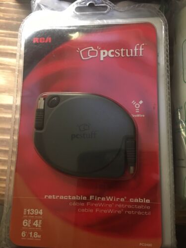 NEW RCA PCSTUFF 6ft (1.8m) IEEE 1394 Retractable FireWire Cable