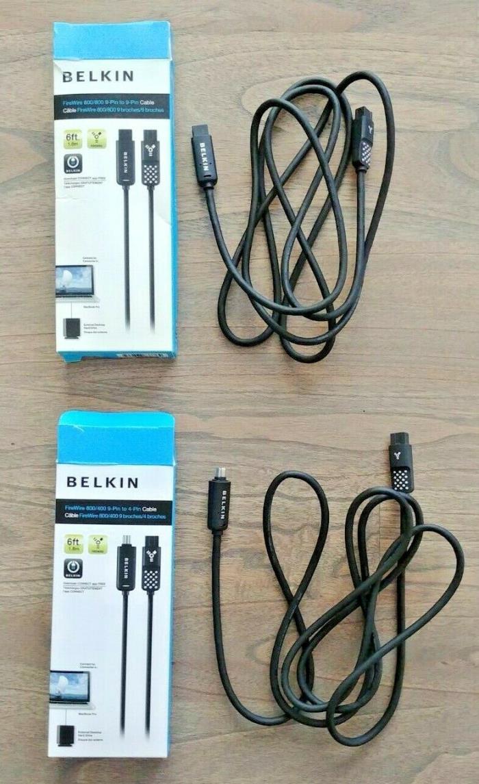 Belkin FireWire Cables - 800/800 9-Pin->9-Pin (x1) and 800/400 9-Pin->4-Pin (x1)