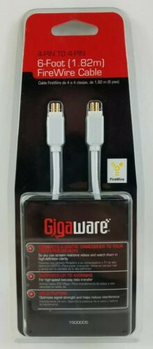 New Gigaware Gold Plated 6 ft 4 Pin to 4 Pin Firewire Cable P/N 1500005 m-4