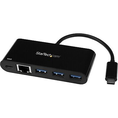 StarTech.com USB-C to Ethernet Adapter w/ 3-Port USB 3.0 Hub and Power Delivery