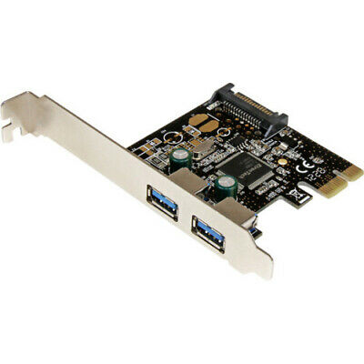 2 Port PCI Express PCIe SuperSpeed USB 3.0 Controller Card w/SATA Power