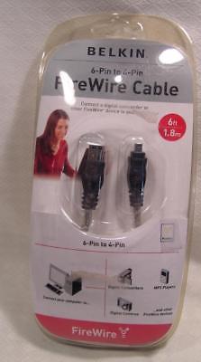 Belkin 6ft 6 pin to 4 pin 1.8M High Performance Firewire Cable - New Sealed