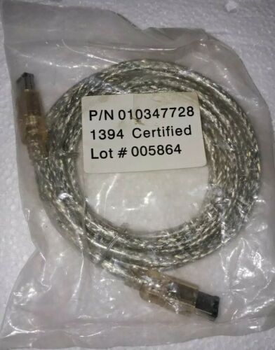 OEM P/N: 010347728 Clear Firewire Cable Cord 1394 - 5'