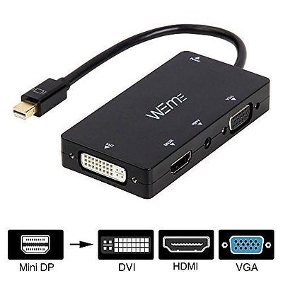 WEme 4-in-1 Mini DisplayPort (Compatible Thunderbolt) to HDMI/DVI/VGA Adapter Ca