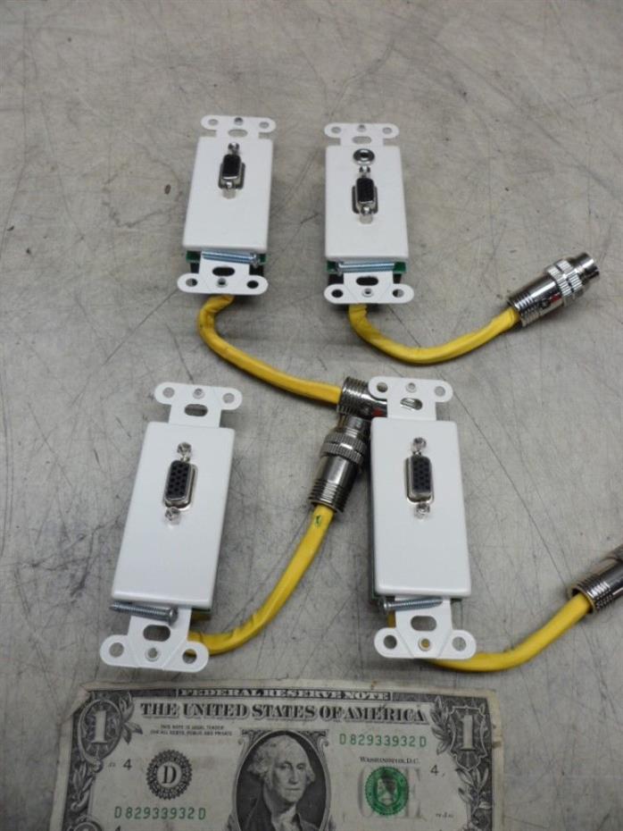 4 RAPIDRUN #40735 HD15 + NO AUDIO WALLPLATE WHITE-YELLOW CODE-NOS OUT OF BOX