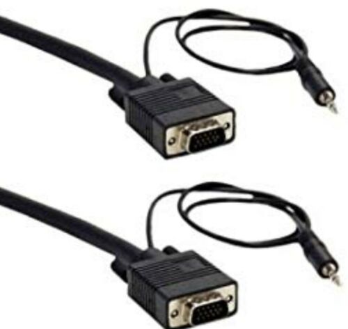 NEW-100’ Feet SVGA VGA With 3.5 Audio Monitor Cable Male to Male SVST-100MM