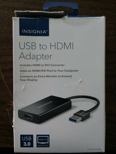 Insignia USB to HDMI/DVI Adapter NS-PU37H-BK
