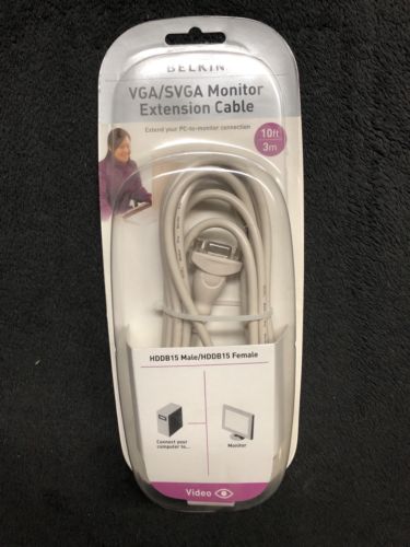 Belkin 10' Monitor Extension Cable VGA/SVGA (M to F) Comp to Monitor F2N025A10