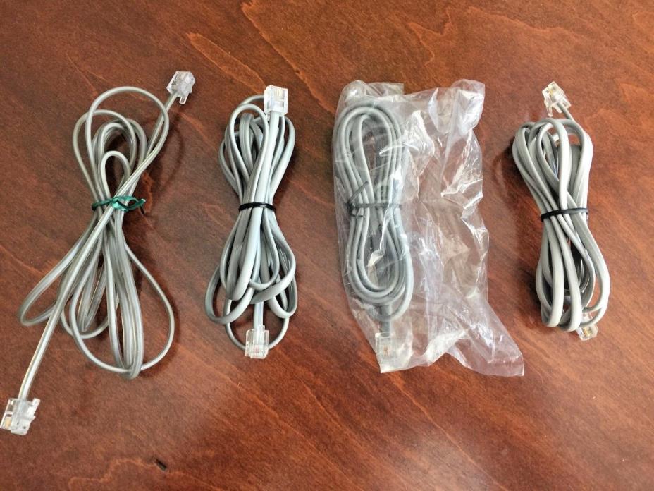 6-Foot Telephone Cable RJ11 Male to Male Phone Line Cords (Pack of 4 Cords)