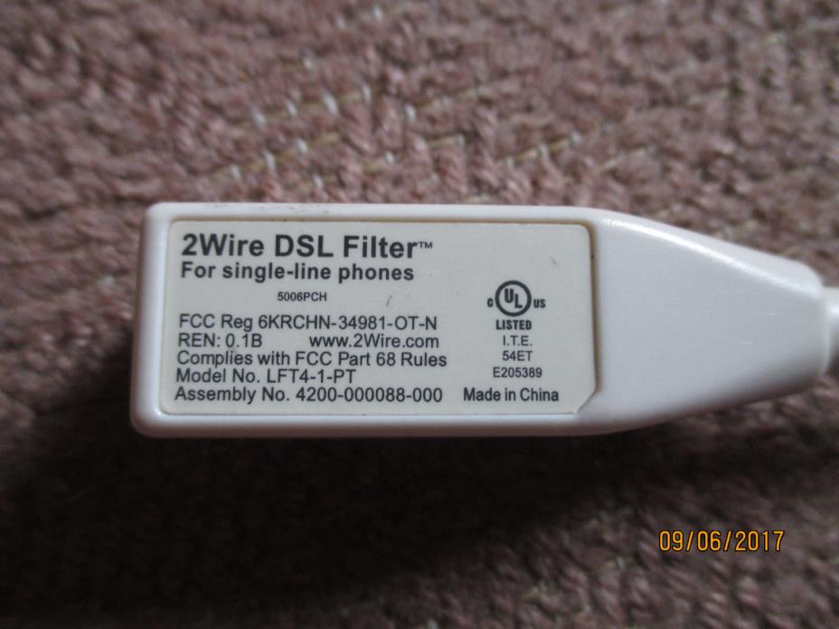 Four 2Wire DSL Telephone Line Filters For Single Line Phones, Tested & Work