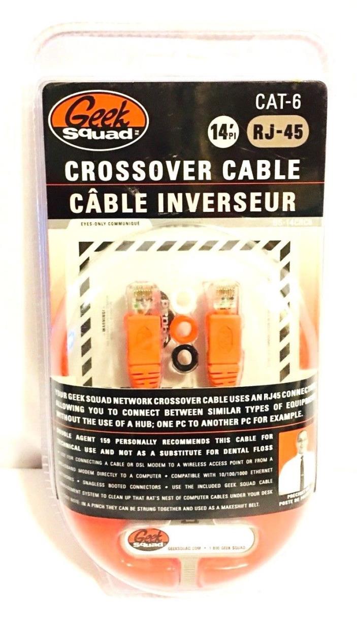 Geek Squad 14' RJ45 CAT-6 Crossover Cable ~  *New in Package / Sealed*