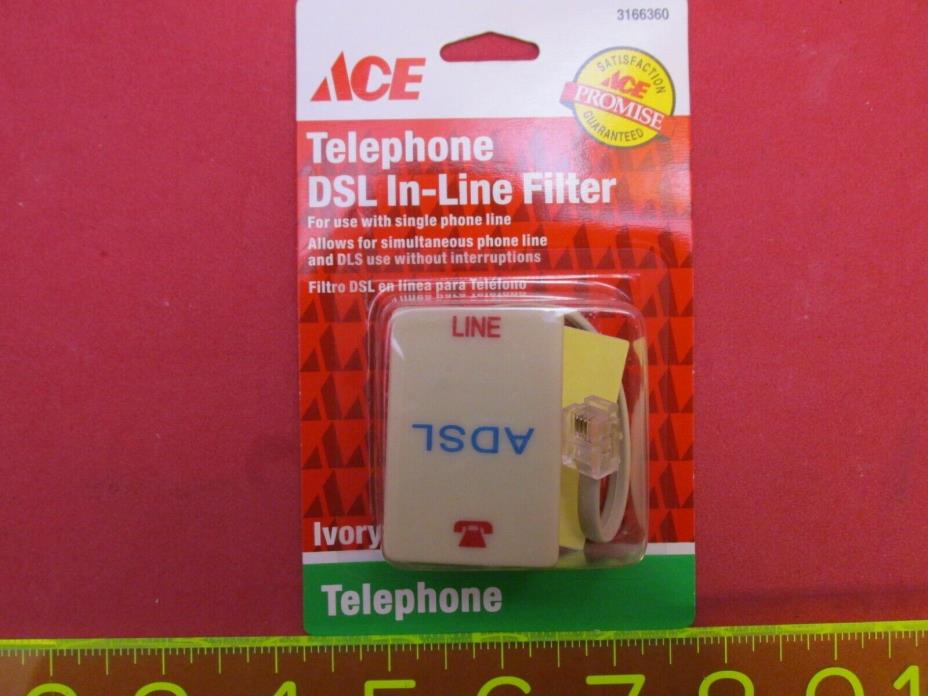 DSL In-Line Filter ACE 3166360 Telephone Ivory Telephone Line Fast Shipping !!
