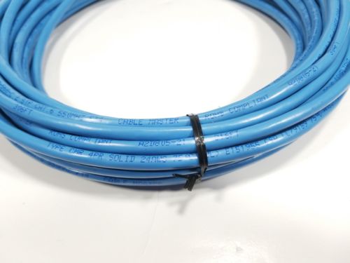 Cable Master CMR 4PR Solid 24AWG 550MHZ FT4 CAT6 STP Ethernet 50ft. 50' Shielded