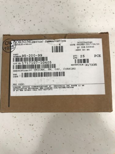 Corning LC Unicam SM OS2 Connectors 95-200-99 25 pcs.
