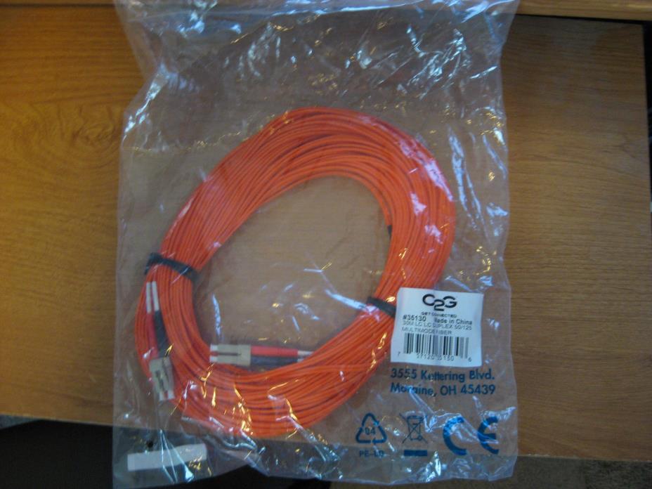 New Cables2Go 30m LC-LC 50/125 OM2 Duplex Multimode PVC Fiber Optic Cable Orange