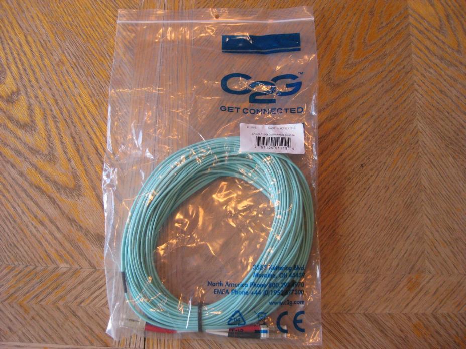 New Cables2Go 10GB 20m LC-LC 50/125 OM3 Duplex Multimode Fiber Optic Cable Aqua