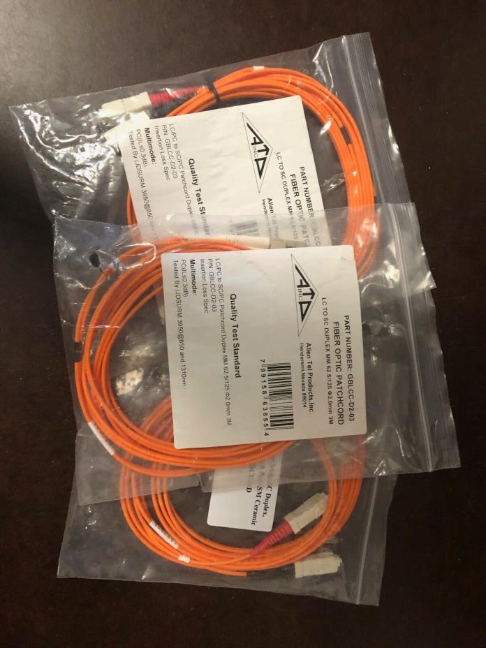3 Fiber Optic Patchcord LC to SC Duplex 3 meter