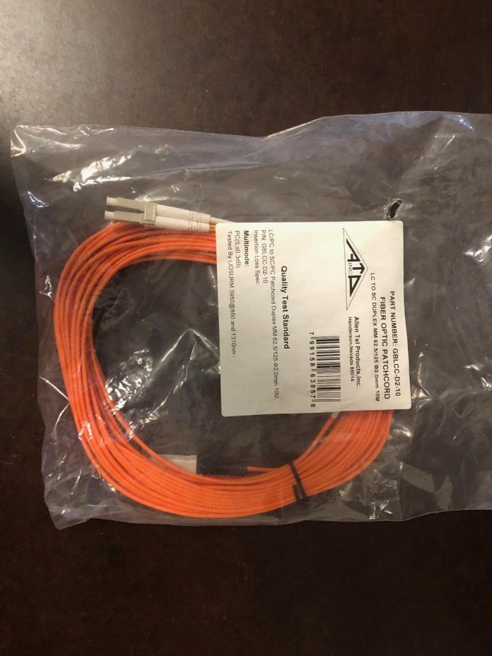 AllenTel-Orange 10M LC-SC Duplex MM62.5/125, GBLCC-D2-10