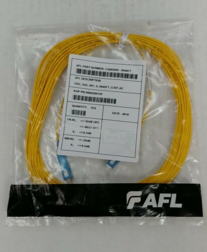 AFL Simplex Single Mode Fiber Optic Cable - 40 Ft. Type SC Male Connectors