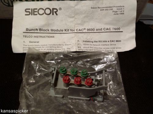 Siecor Bunch Block NID Module Kit SRP-202-240 Fits SNI-4600 CAC 9600 7600