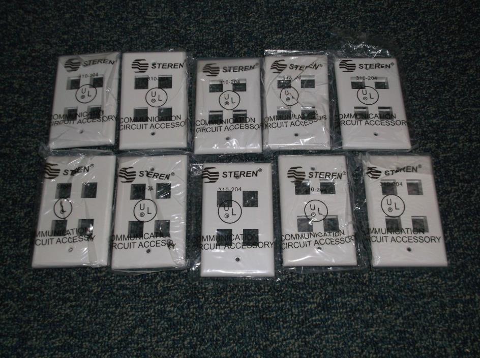 Steren 310-204WH Keystone 4 Port Wall Plate, 10 Pack, White