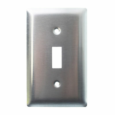 PASS & SEYMOUR SS1 TOGGLE SWITCH WALL-PLATE, 1-GANG, STAINLESS STEEL