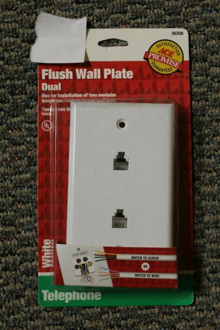 36208 White Dual Flush Wall Jack Wall Plate