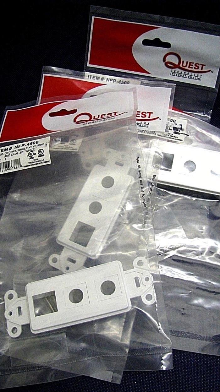 QTY 4  Wall plate:  DECORA SINGLE KEYSTONE AD DUAL 3/8