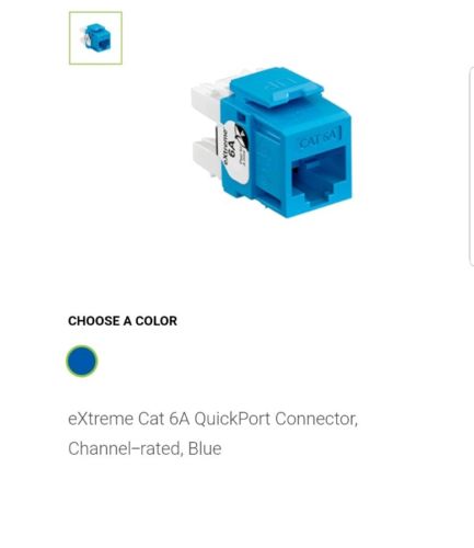 Leviton Extreme Cat6A Jack Blue Box of 50