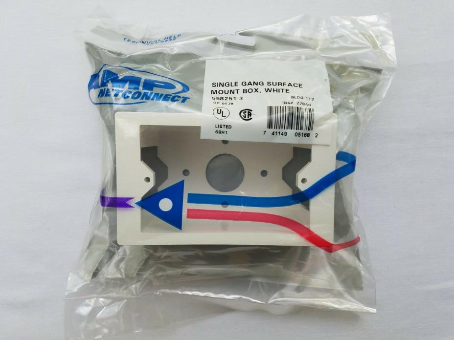 Surface Mount Box Single Gang - White - 558251-3 AMP COMMSCOPE