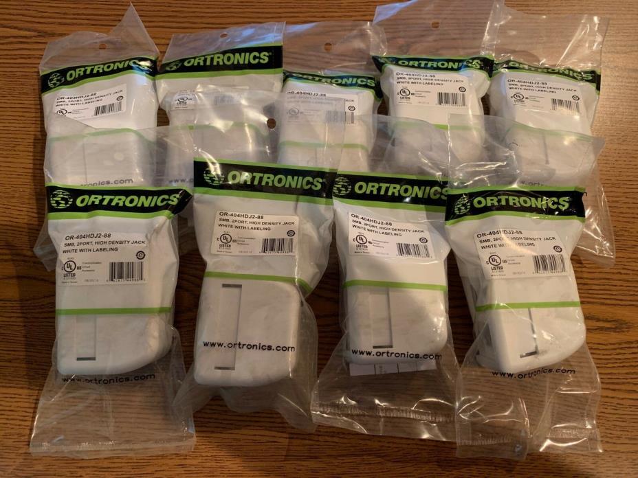 LOT OF 9 FACTORY SEALED! ORTRONICS WHITE 2 PORT SMB OR-404HDJ2