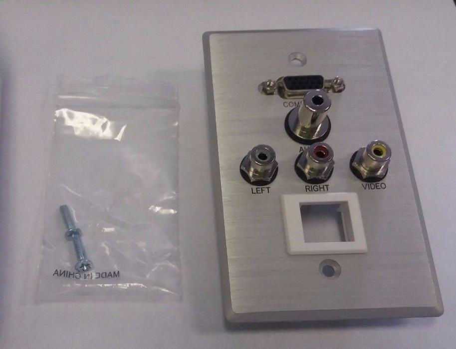 C2G Audio/Video/Keystone Faceplate - 1-Gang - Hd-15 Vga, 3.5Mm Audio, Composite