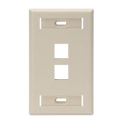 Leviton Network Solutions 42080-2IS QuickPort Wallplate, 2-Port Ivory