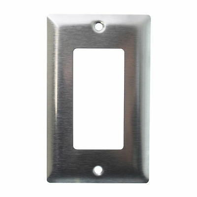 PASS & SEYMOUR SS26 DECORA SWITCH OUTLET WALL-PLATE, ONE-GANG, STAINLESS STEEL