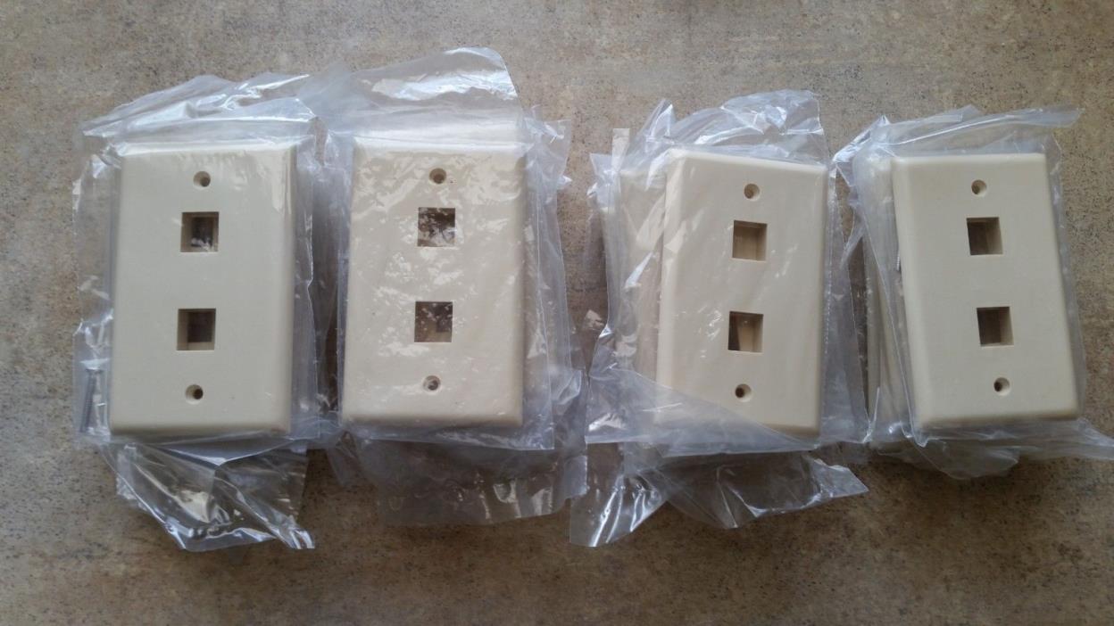 NEW Lot of 20 Keystone 2 hole Wall Face Plates Cat5e Network Mount Screws Ivory