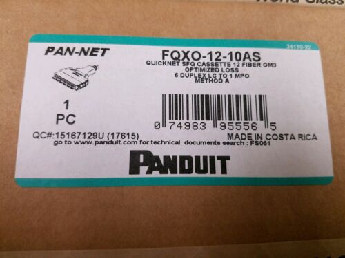 4 Panduit FQXO-12-10 QuickNet SFQ SeriesMTP Fiber Optic Cassette NIB free ship