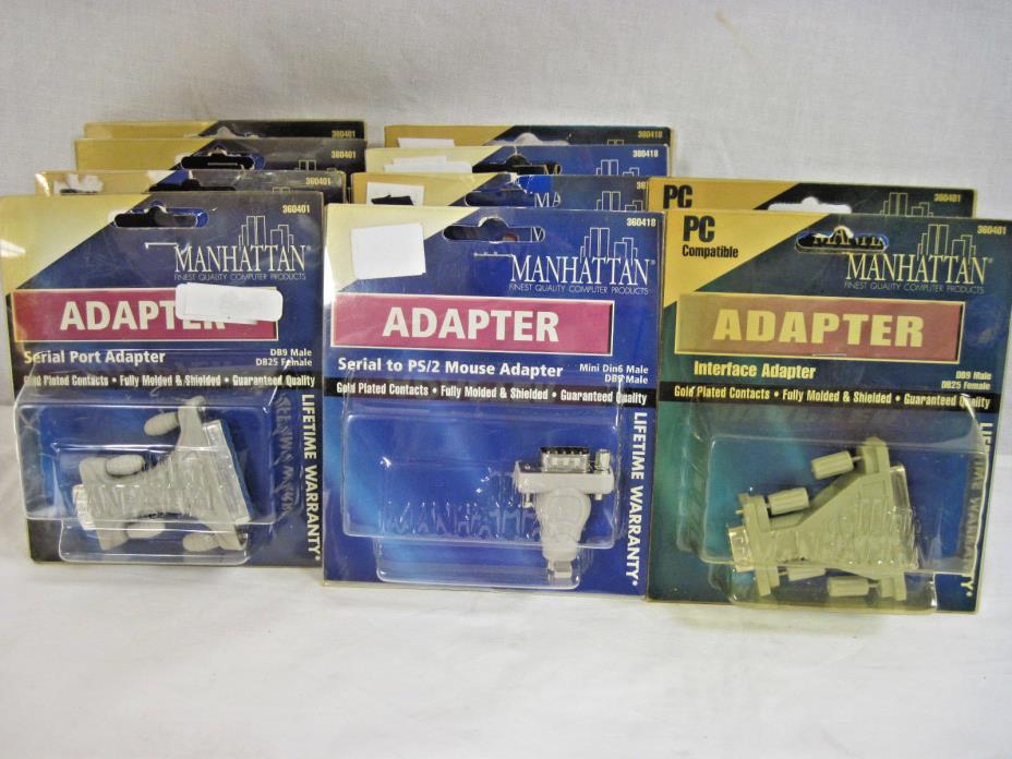 10 Manhattan Adapters Serial to PS/2 Mouse Serial Port & Interface DB9M / DB25F