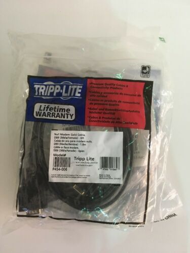 Lot of 10 New Tripp Lite P454-006 Null Modem Gold Cable DB9 (Male/Female), 6 ft