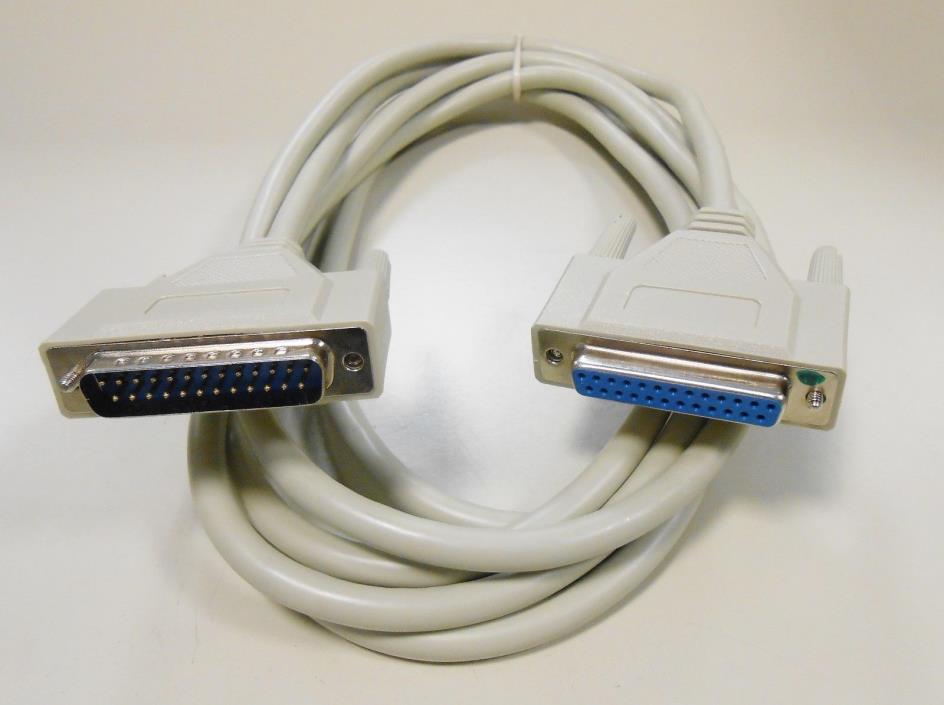 10 ft RS232 Serial Cable (DB25 Male to DB25 Female) Extention Cable (Ten Cables)