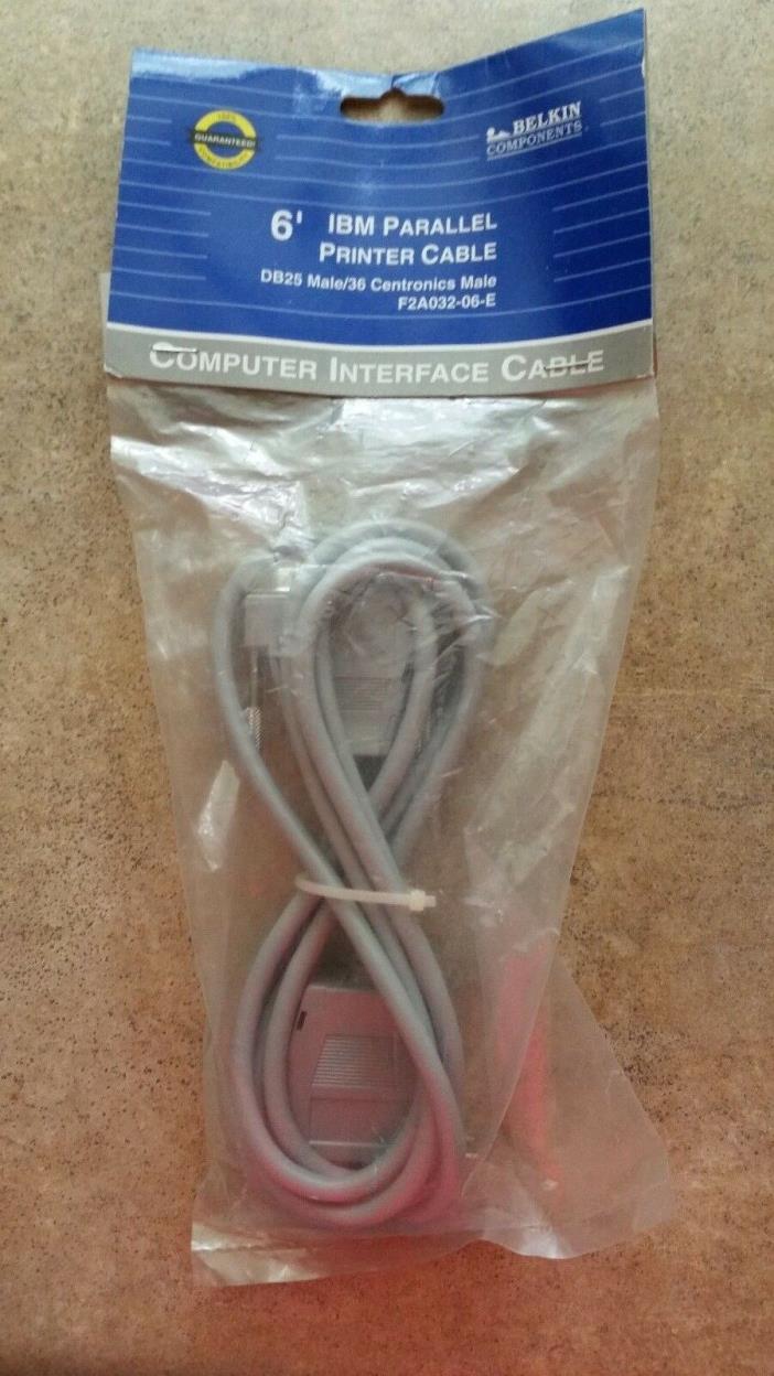 Belkin IBM Parallel Printer Cable 6' DB25 Male 36 Centronics Male F2A032-06-E