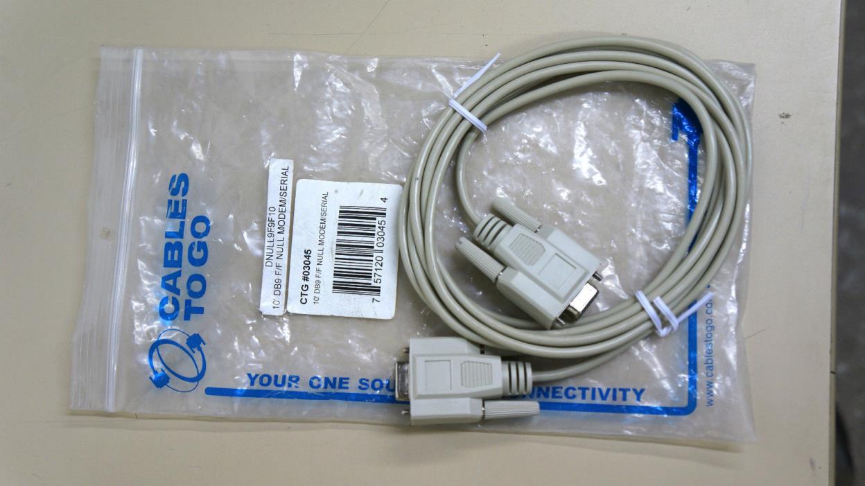 CABLES TO GO 10' DB9 F/F NULL MODEM D NULL 9F9F10 CTG #03045