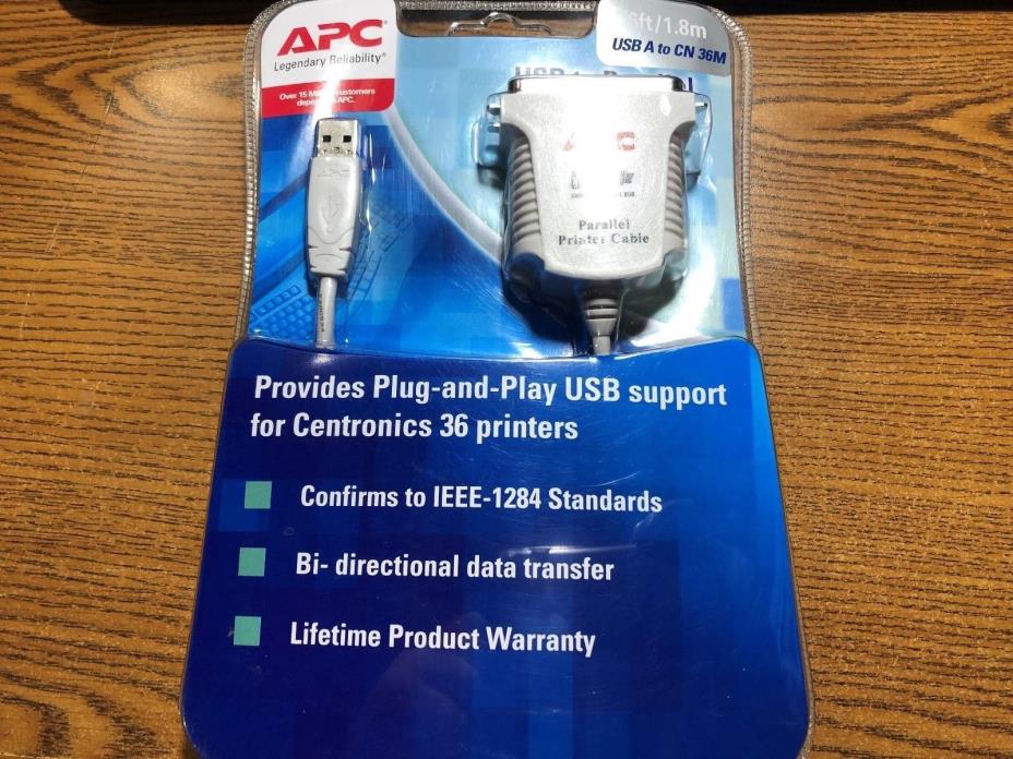 APC - USB A to PARALLEL CN 36M Printer Adaptor Cable 6' NEW