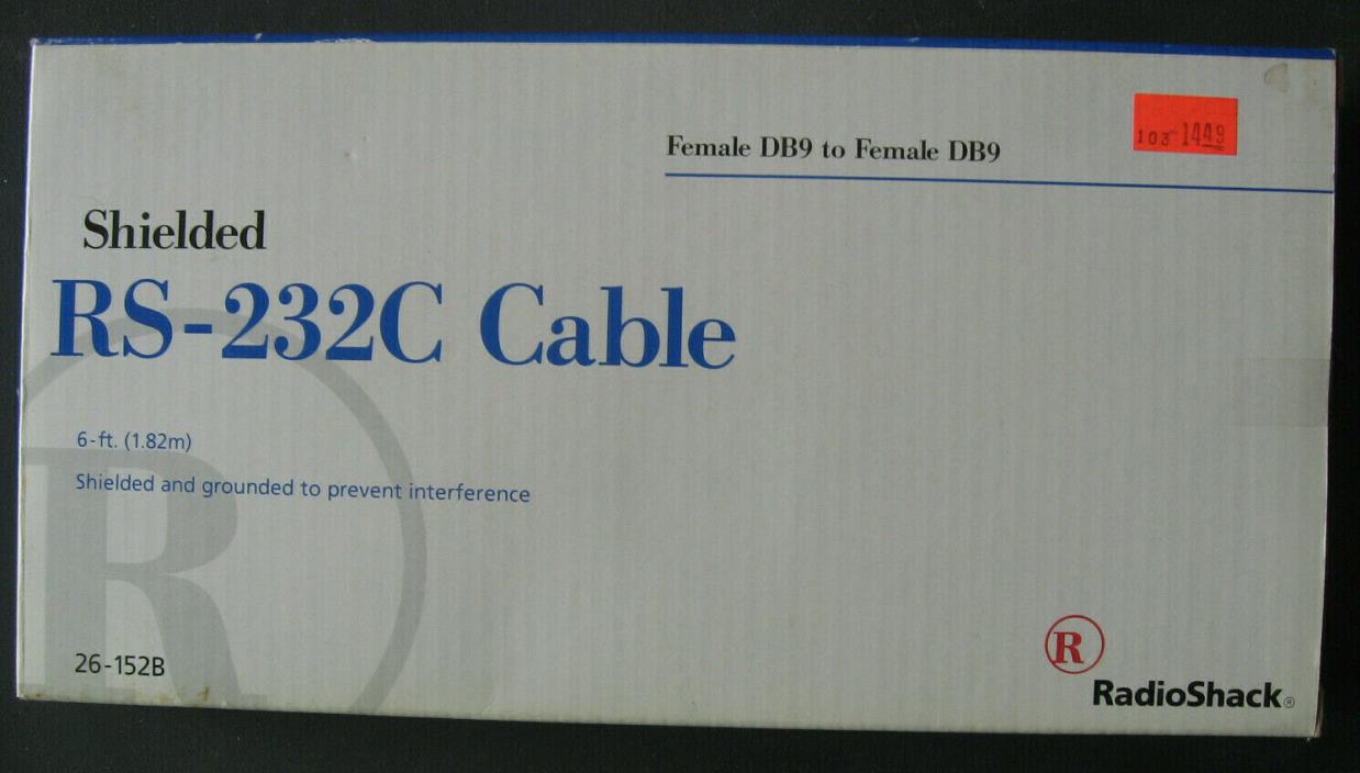 Radio Shack Shielded RS-232C Cable DB9 New In Box